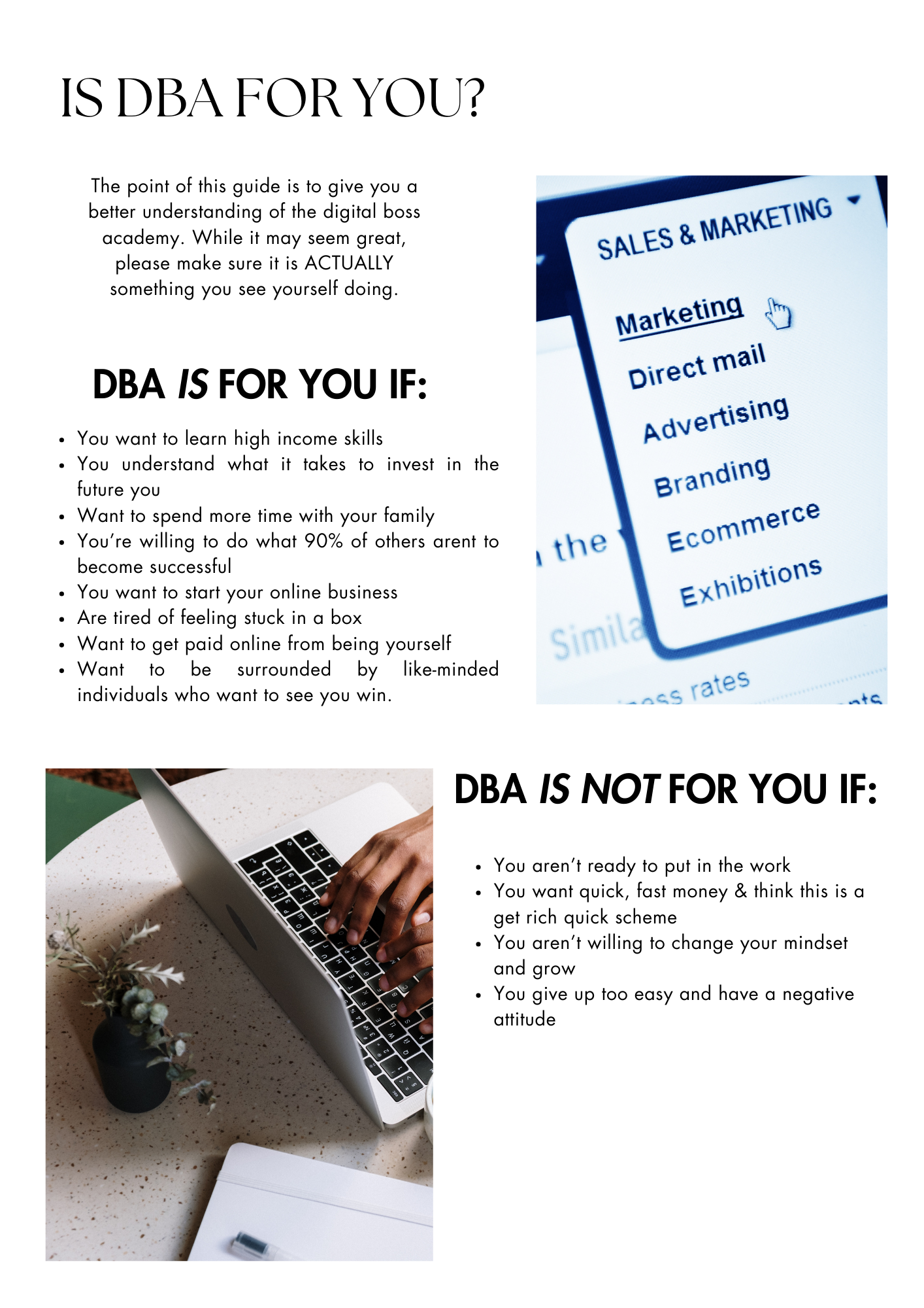 DBA | Vol 1 Done For You Digital Marketing Templates and Courses