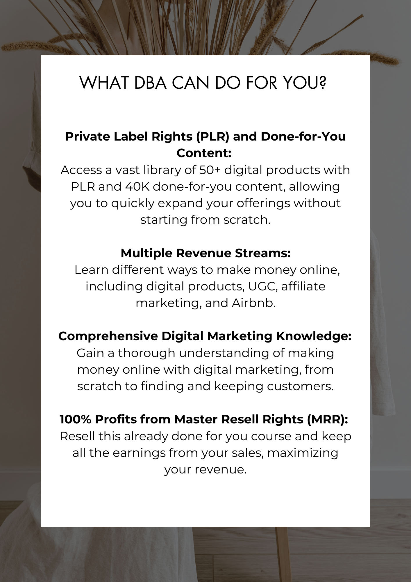 DBA | Vol 1 Done For You Digital Marketing Templates and Courses