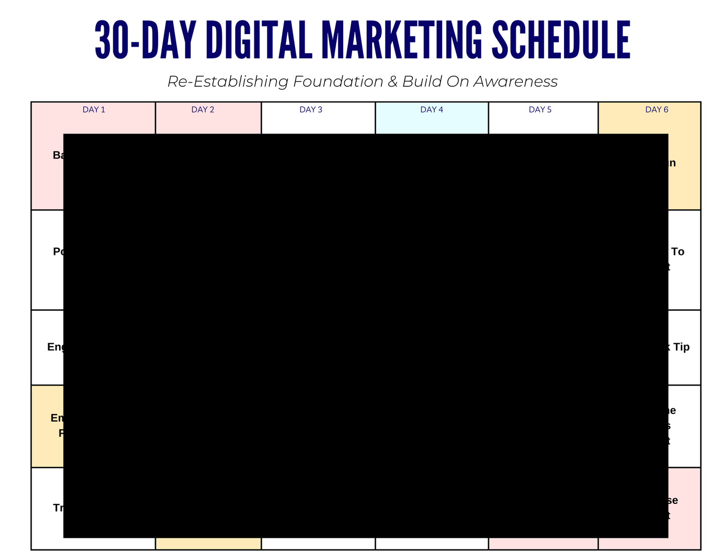 Digital Marketing Schedule 30-Day Roadmap to Online Growth