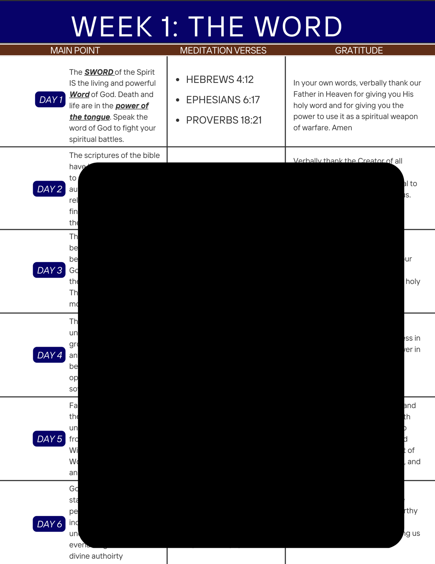 Week 1: The Word - Bible Study Plan - Bible Reading Plan for Beginners